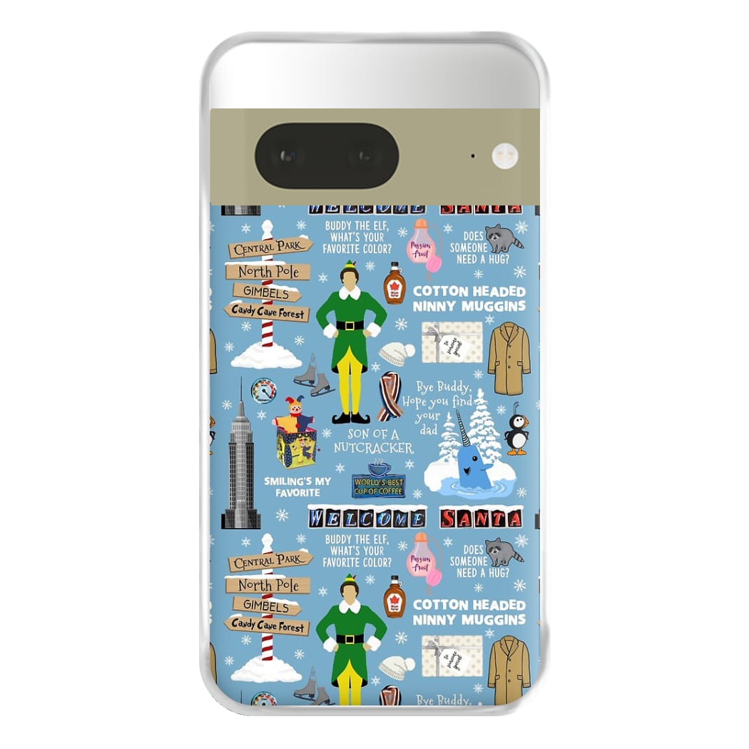 Blue Buddy The Elf Pattern Phone Case for Google Pixel 7a