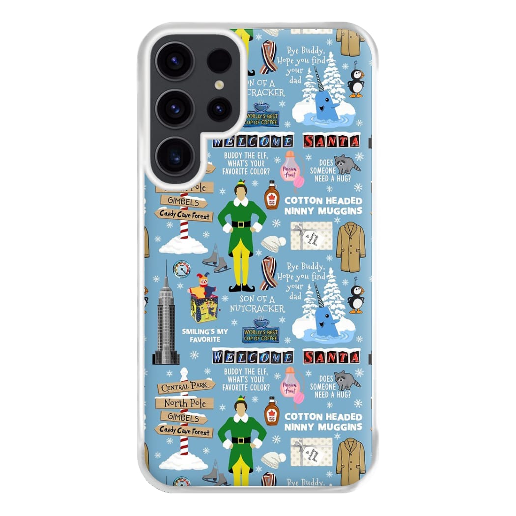 Blue Buddy The Elf Pattern Phone Case for Galaxy S23 Ultra