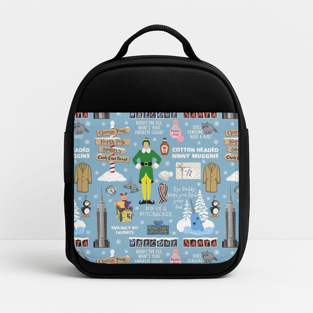 Blue Buddy The Elf Pattern Lunchbox