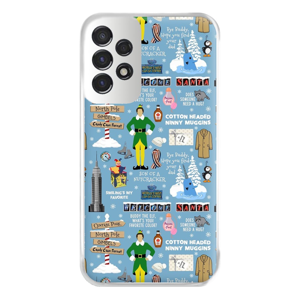 Blue Buddy The Elf Pattern Phone Case for Galaxy A53