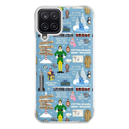 Blue Buddy The Elf Pattern Phone Case for Galaxy A12