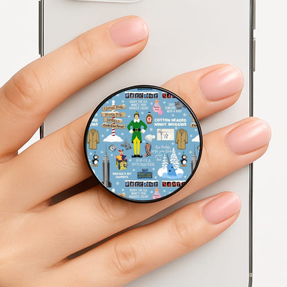 Blue Buddy The Elf Pattern Phone Grip