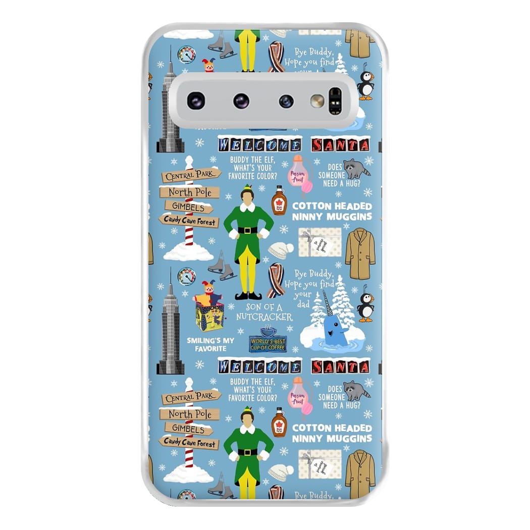 Blue Buddy The Elf Pattern Phone Case for Galaxy S10 Plus