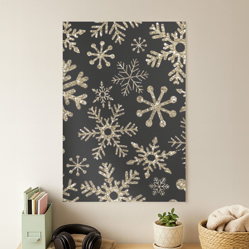 Gold Snowflake Pattern Poster