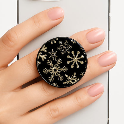 Gold Snowflake Pattern Phone Grip