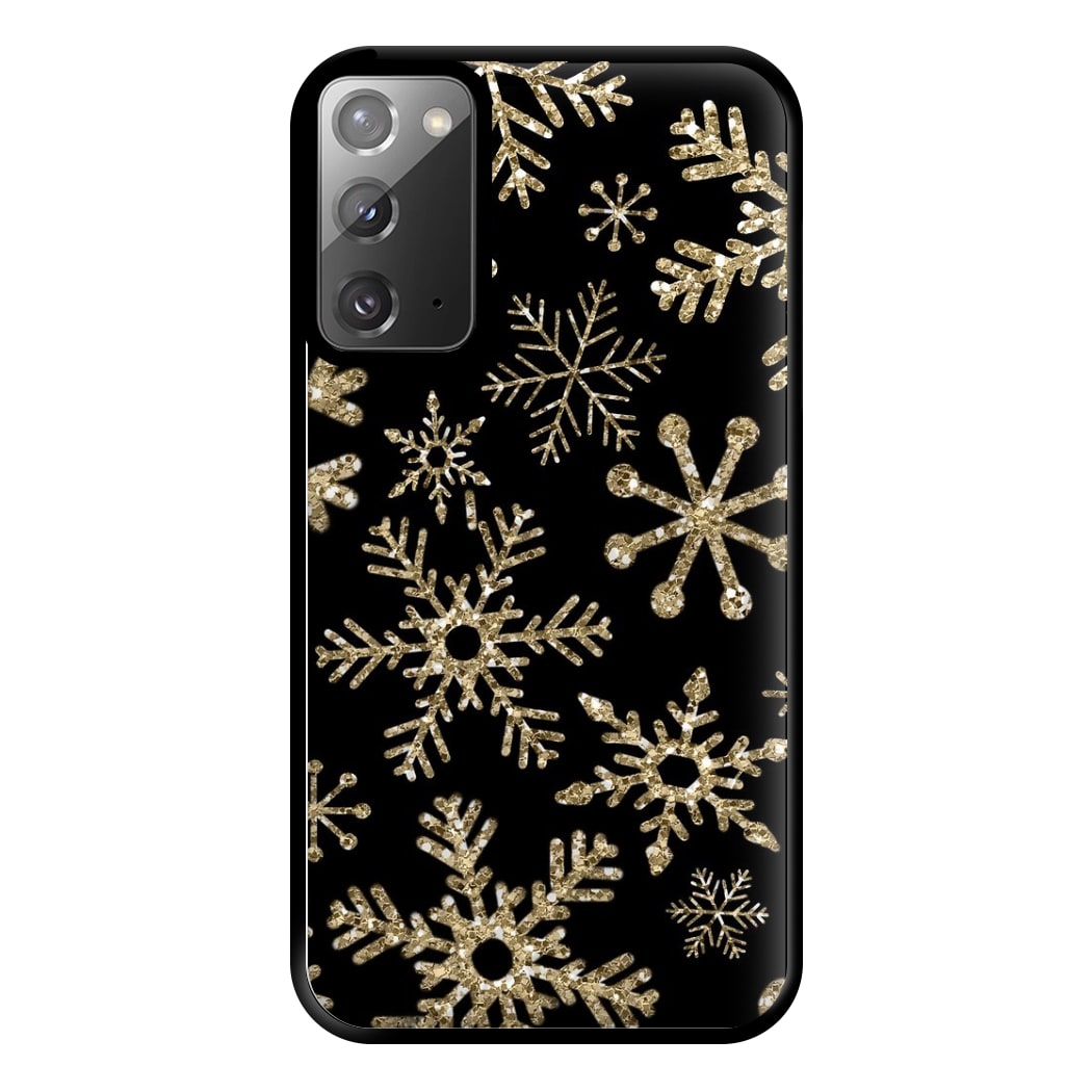 Gold Snowflake Pattern Phone Case for Galaxy Note 20 Ultra