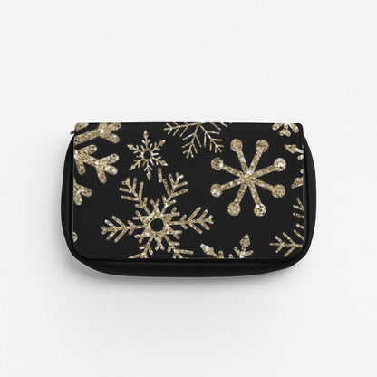 Gold Snowflake Pattern Pencil Case