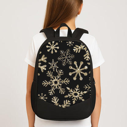 Gold Snowflake Pattern Large School Bag
