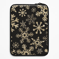 Gold Snowflake Pattern Laptop Sleeve