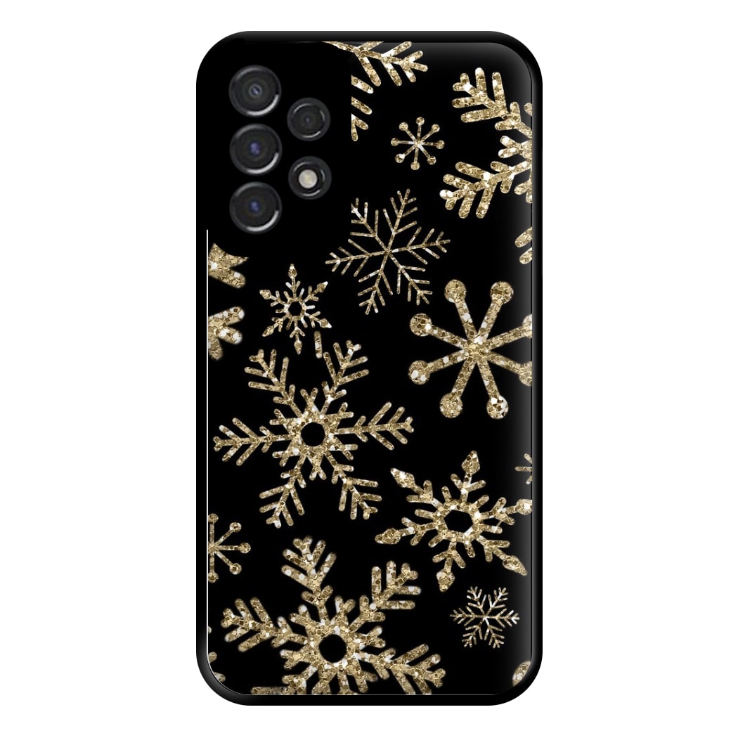 Gold Snowflake Pattern Phone Case for Galaxy A53