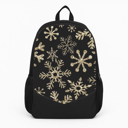 Gold Snowflake Pattern Large Backpack