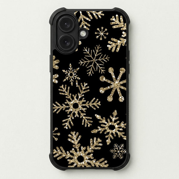Gold Snowflake Pattern Phone Case — Bumper case