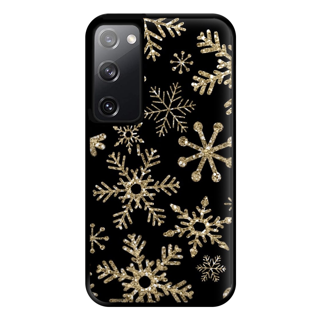 Gold Snowflake Pattern Phone Case for Galaxy S20