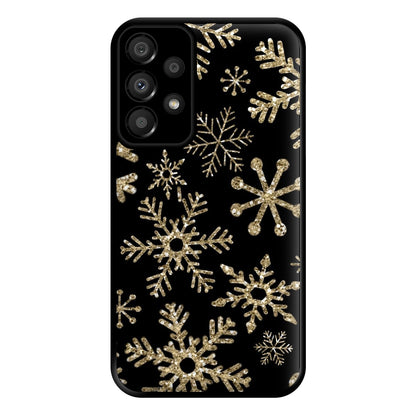 Gold Snowflake Pattern Phone Case for Galaxy A33