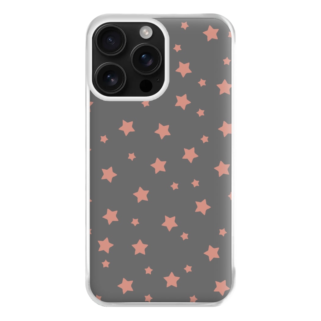 Rose Gold Star Pattern Phone Case for iPhone 16 Pro Max