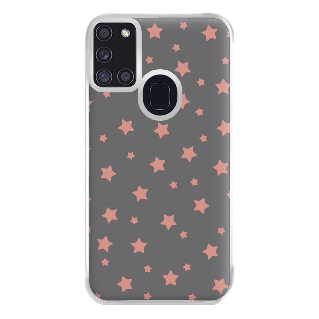 Rose Gold Star Pattern Phone Case for Galaxy A21s