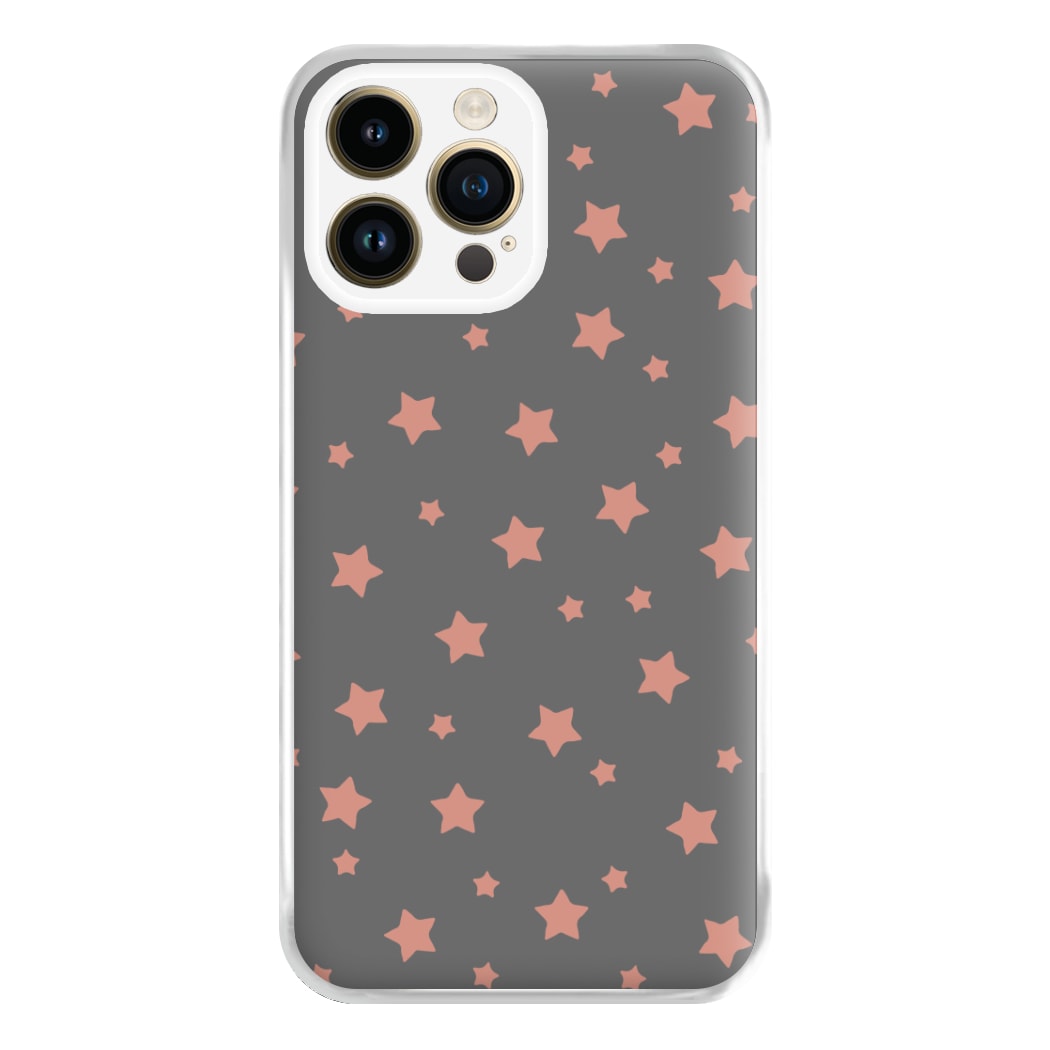 Rose Gold Star Pattern Phone Case for iPhone 14 Pro Max