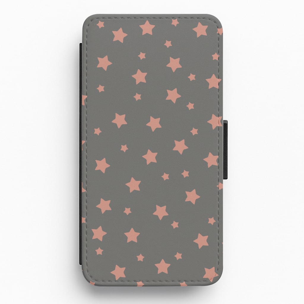 Rose Gold Star Pattern Flip Wallet Phone Case