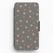 Rose Gold Star Pattern Flip Wallet Phone Case 1