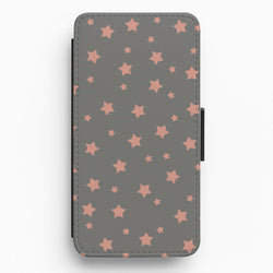 Rose Gold Star Pattern Flip Wallet Phone Case