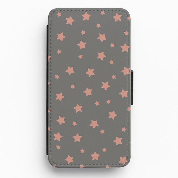 Rose Gold Star Pattern Flip Wallet Phone Case