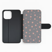 Rose Gold Star Pattern Flip Wallet Phone Case 2