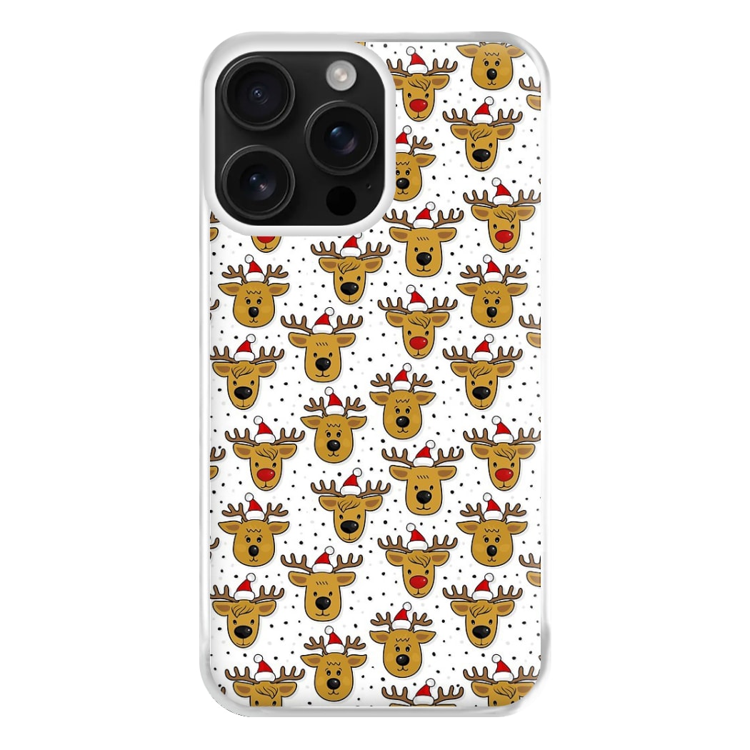 Reindeers In Santa Hats Pattern Phone Case