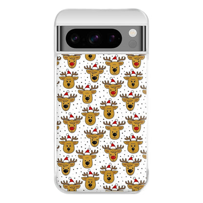 Reindeers In Santa Hats Pattern Phone Case for Google Pixel 8 Pro