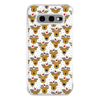 Reindeers In Santa Hats Pattern Phone Case for Galaxy S10e