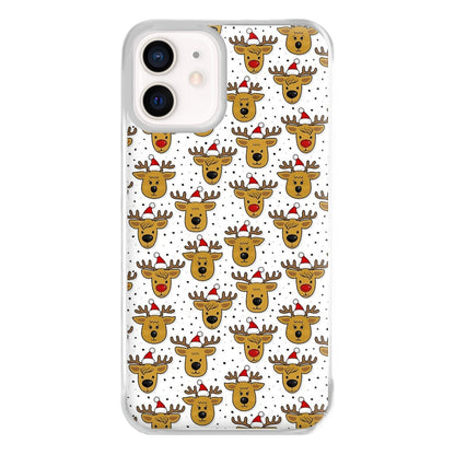 Reindeers In Santa Hats Pattern Phone Case for iPhone 12 Mini