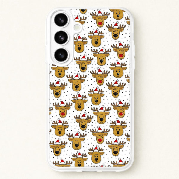 Reindeers In Santa Hats Pattern Phone Case for Galaxy S26 Plus