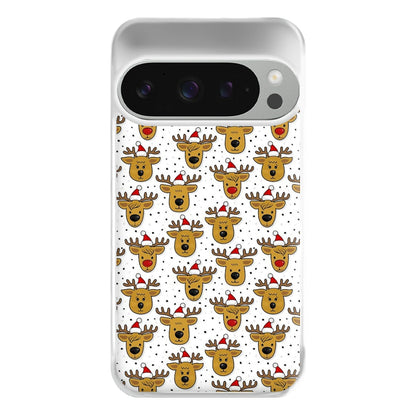 Reindeers In Santa Hats Pattern Phone Case for Google Pixel 9 Pro XL