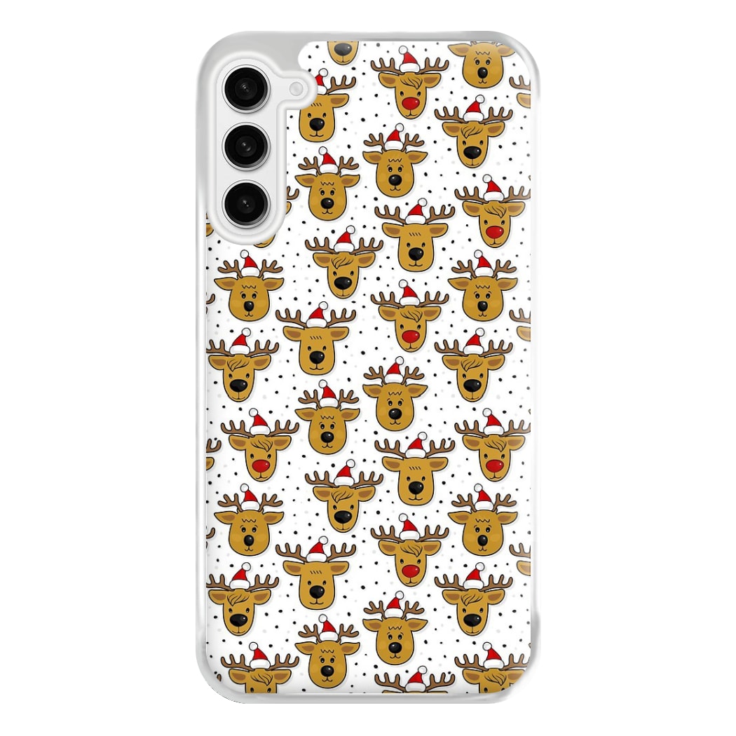 Reindeers In Santa Hats Pattern Phone Case for Galaxy S23FE