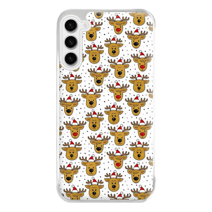 Reindeers In Santa Hats Pattern Phone Case for Galaxy S23FE