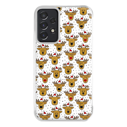 Reindeers In Santa Hats Pattern Phone Case for Galaxy A52 / A52s