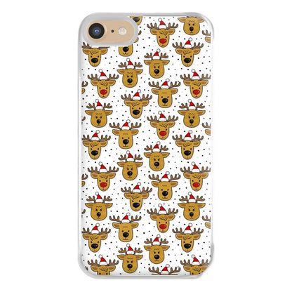 Reindeers In Santa Hats Pattern Phone Case for iPhone 6 / 7 / 8 / SE