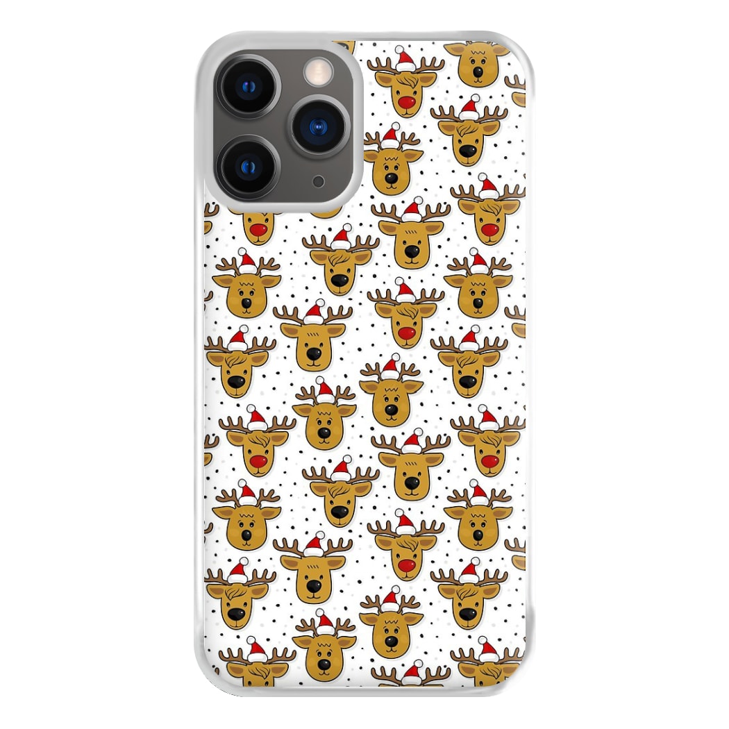 Reindeers In Santa Hats Pattern Phone Case for iPhone 12 Pro Max