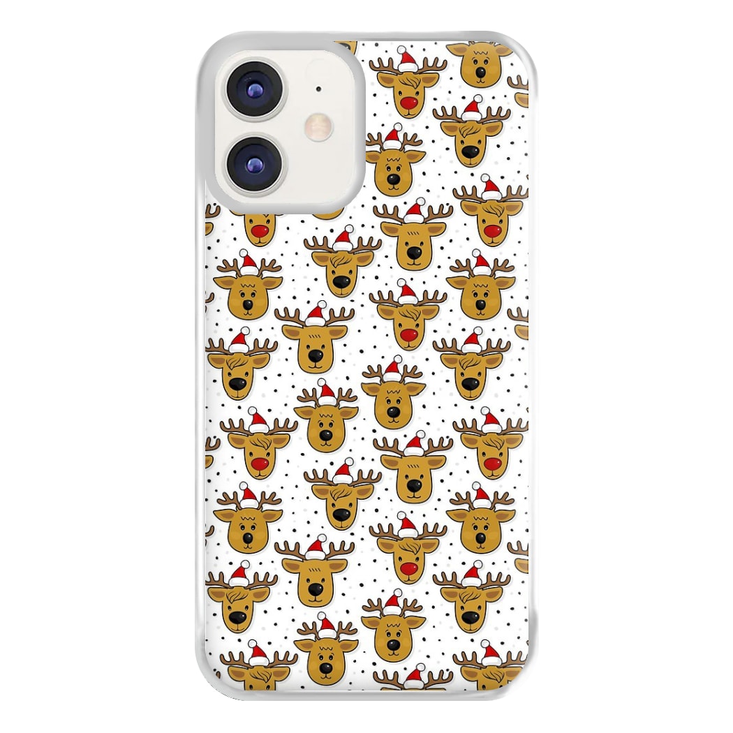 Reindeers In Santa Hats Pattern Phone Case for iPhone 11