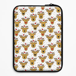 Reindeers In Santa Hats Pattern Universal Laptop Sleeve