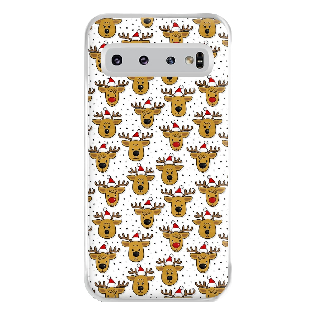 Reindeers In Santa Hats Pattern Phone Case for Galaxy S10 Plus