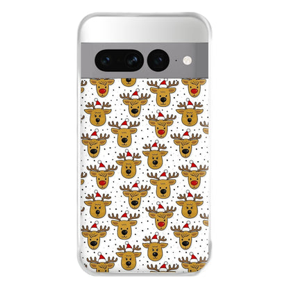 Reindeers In Santa Hats Pattern Phone Case for Google Pixel 7 Pro