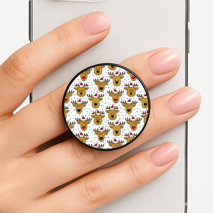 Reindeers In Santa Hats Pattern Phone Grip