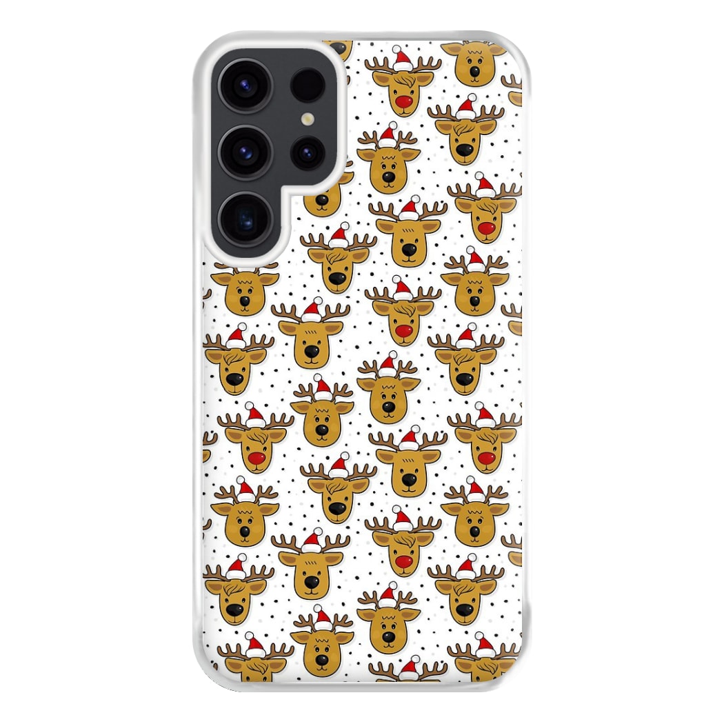 Reindeers In Santa Hats Pattern Phone Case for Galaxy S23 Ultra