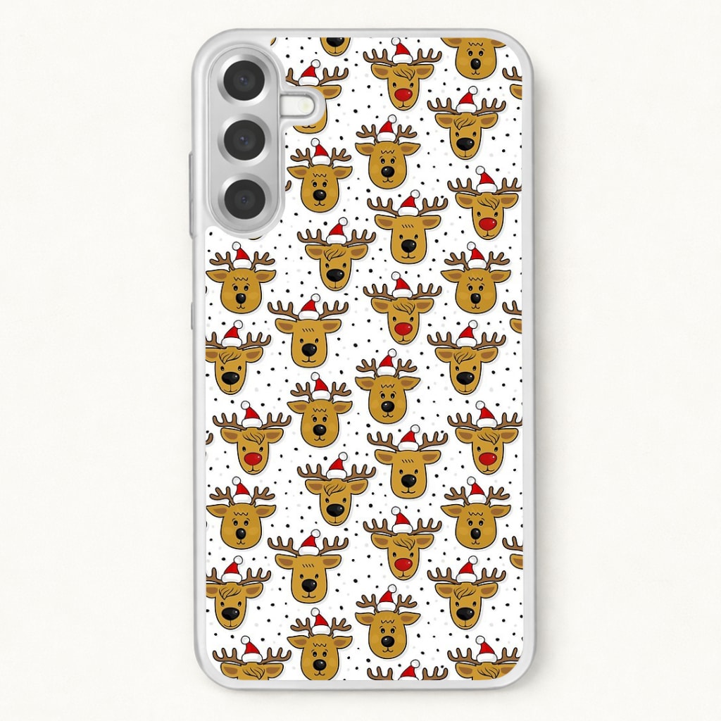 Reindeers In Santa Hats Pattern Phone Case