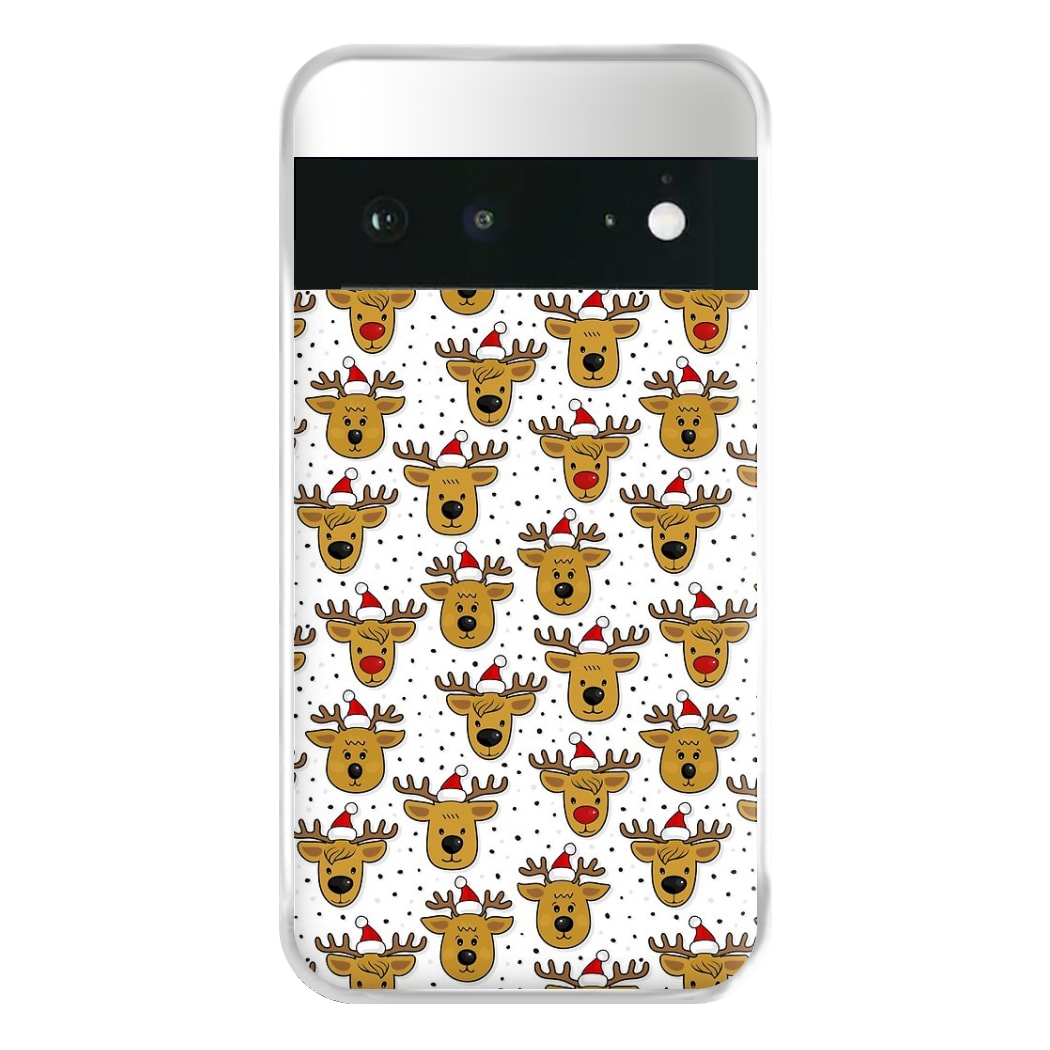 Reindeers In Santa Hats Pattern Phone Case for Google Pixel 6a