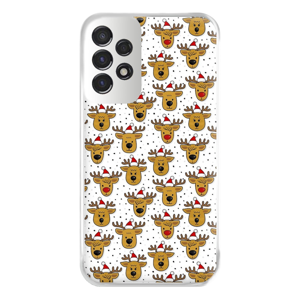 Reindeers In Santa Hats Pattern Phone Case for Galaxy A53