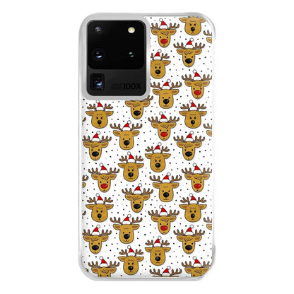 Reindeers In Santa Hats Pattern Phone Case for Galaxy S20 Ultra