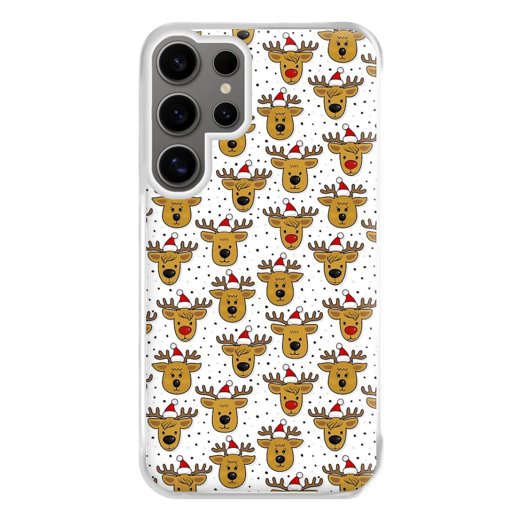 Reindeers In Santa Hats Pattern Phone Case for Galaxy S24 Ultra