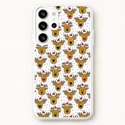 Reindeers In Santa Hats Pattern Phone Case for Galaxy S26 Ultra