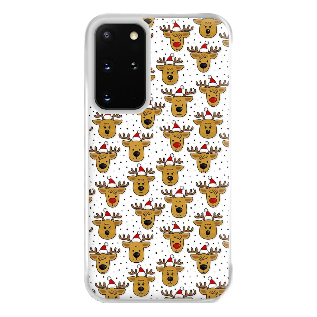 Reindeers In Santa Hats Pattern Phone Case for Galaxy S20 Plus